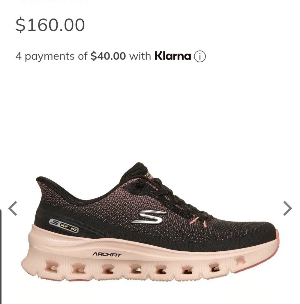 Skechers Women's Black & Blush Arch Fit Knit Lace-Up Sneakers